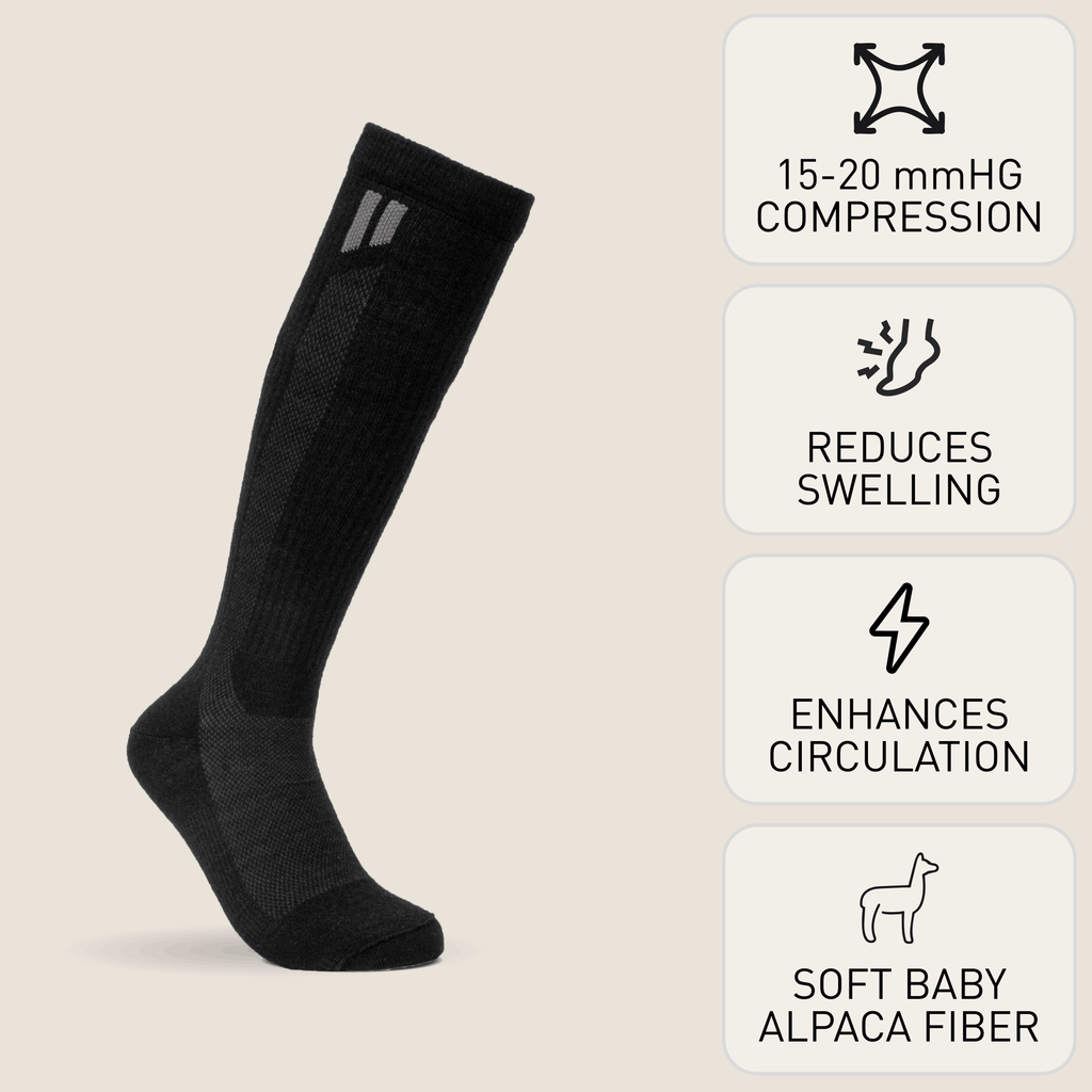 Alpaca Compression Socks - Black