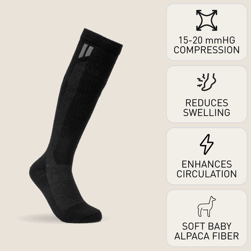Alpaca Compression Socks - Black