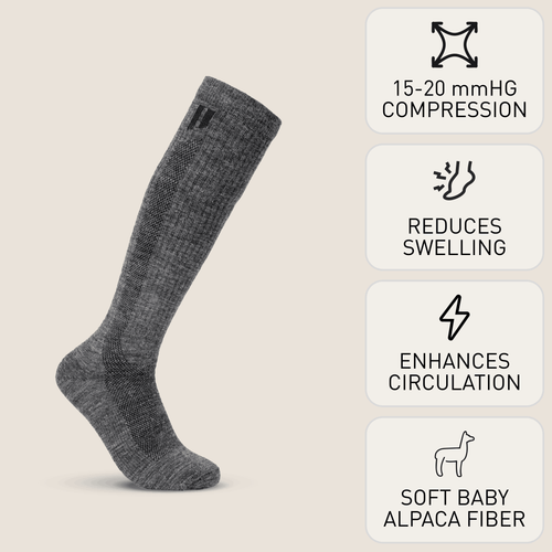 Alpaca Compression Socks - Grey